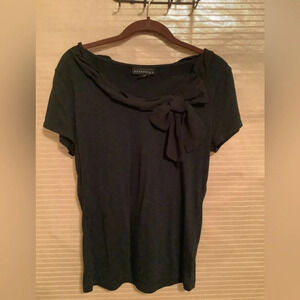 ATTENTION~ BLACK BOW~BLOUSE~LG